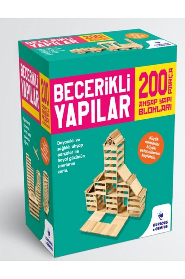 Curious And Genius Becerikli Yapılar (200 PARÇA AHŞAP YAPI BLOKLARI) - 1