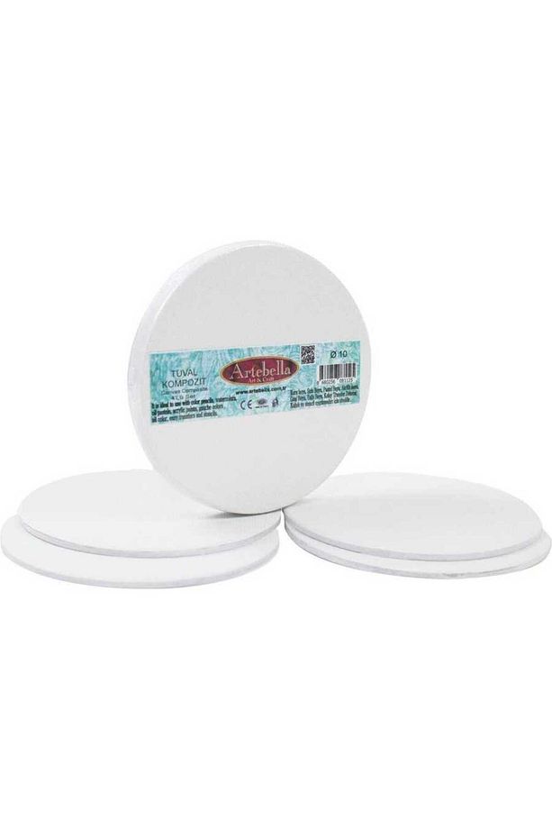 Preslenmiş Tuval Kompozit Yuvarlak 10cm 4'lü Set - 1