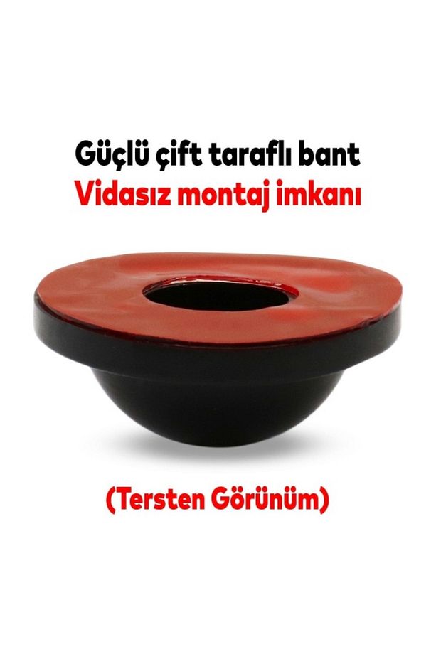 Silikon Kapı Stoperi Siyah 4 Adet Tamponu Kendinden Yapışkanlı Siyah Kapı Kolu Stopu - 3