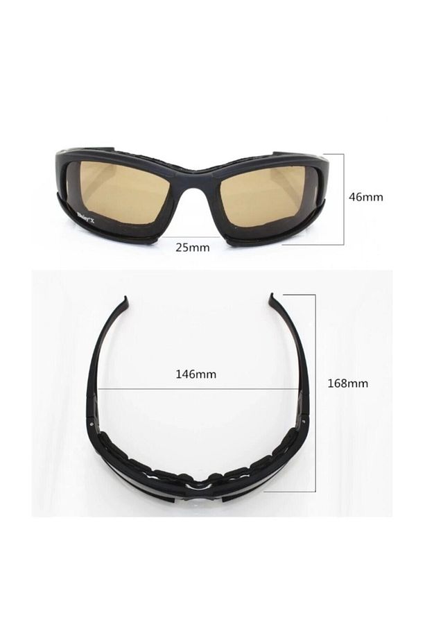 X7 Uv400 Polarize Değişebilir 4 Lensli Tactical ve Motorsiklet Gözlüğü - 6