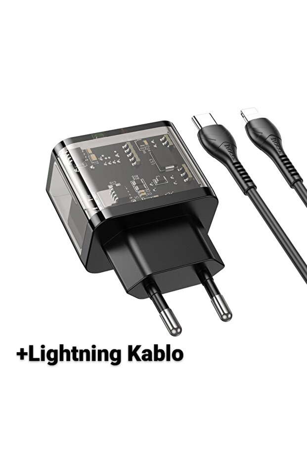 N34 Pd20w Usb Type-c Iphone Lightning Kablo Hızlı Şarj Adaptör Seti - 5