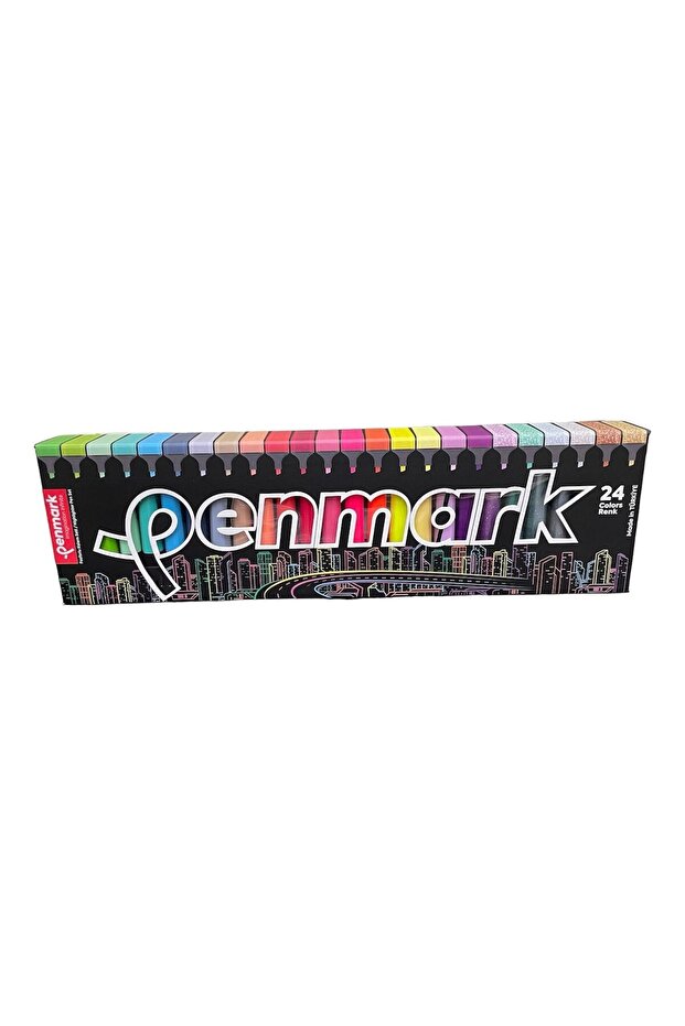 penmark Fosforlu Kalem 24 Lü Süper Kutu 6 Neon 6 Pastel 6 Tropik 6 Simli Hs-505-24 Set 709691