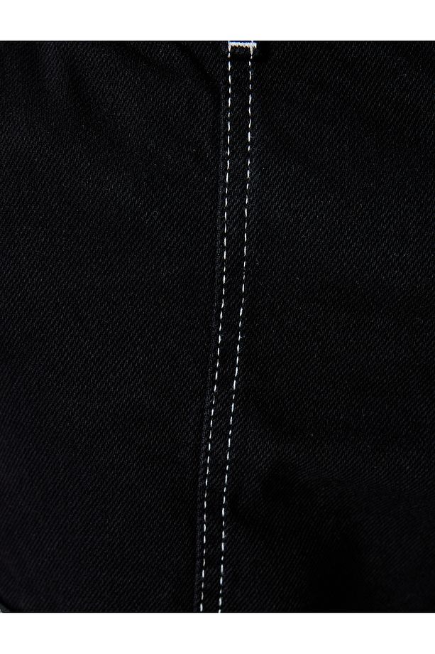 Kot Şort Loose Fit Kargo Cep Detaylı Bermuda Pamuklu - 6