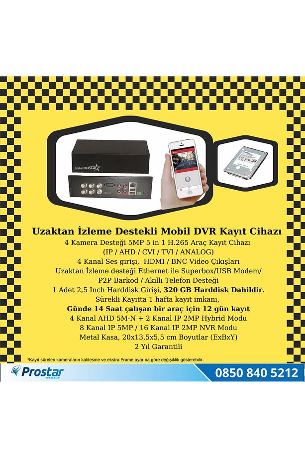 Ticari Taksi Kayıtlı Uzaktan Izlenebilir 2 Kameralı Tak Kullan Kamera Seti - 3