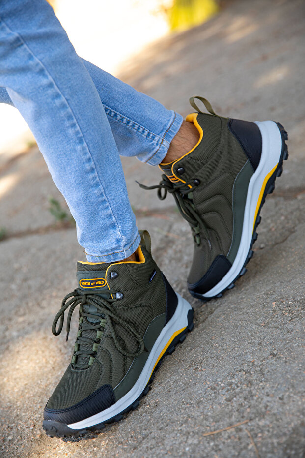 Férfi csizmák és csizmák, khaki-sárga 19632 - 3