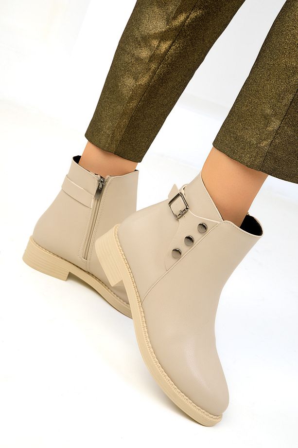 Bej Kadın Bot & Bootie 19590 - 5