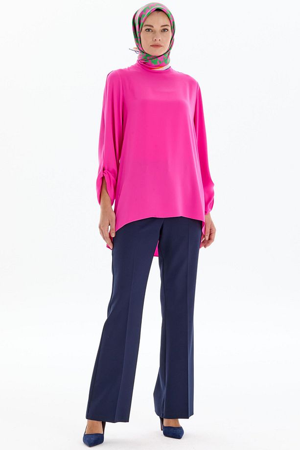 İspanyol Paça Basic Pantolon - Lacivert - 2