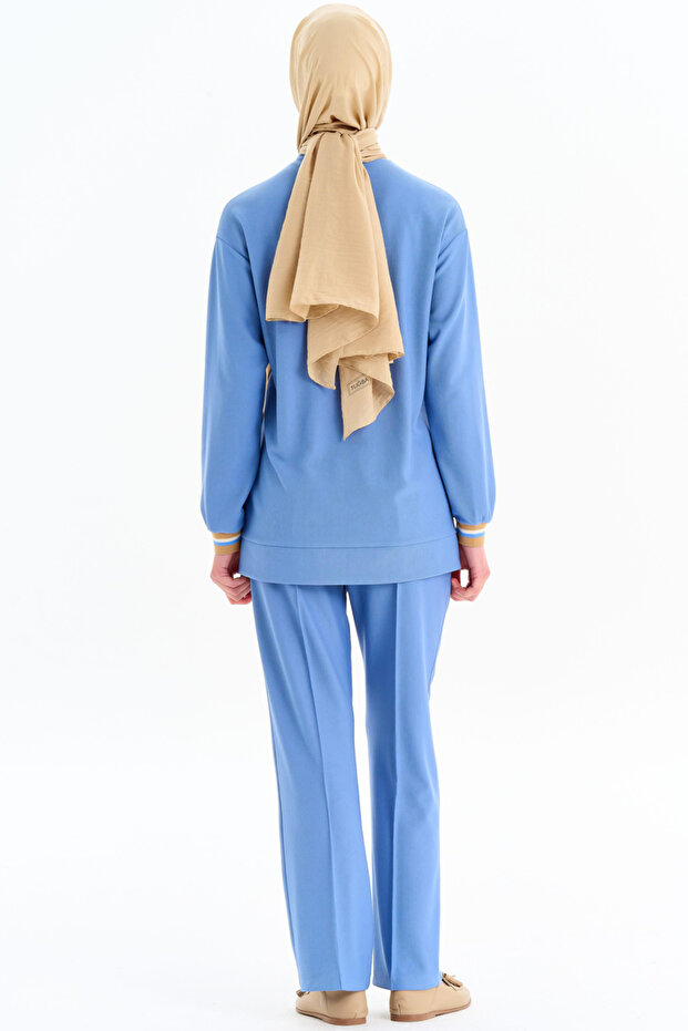 Garnili Örme Sweat - İndigo - 4