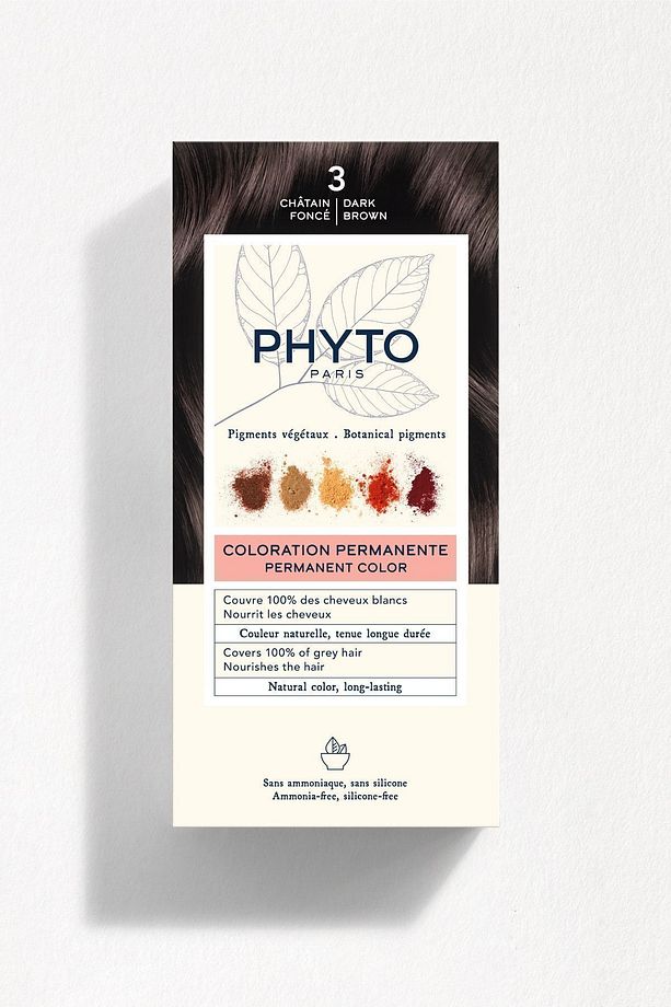 Phytocolor 3 Koyu Kestane Amonyaksız Kalıcı Bitkisel Saç Boyası - 1