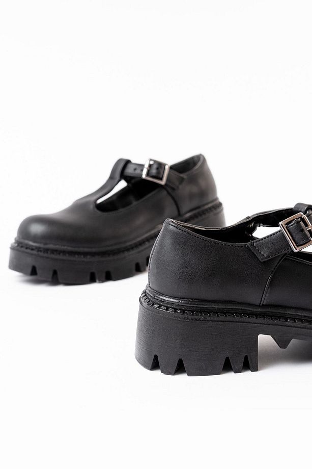 868-757 Siyah Günlük Yüksek Tabanlı Loafer Ayakkabı - 4