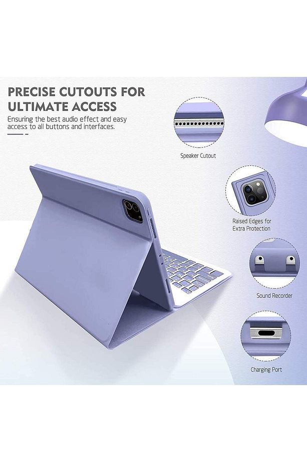 Ipad Pro 4.nesil 11" Inç (m2 Çipli) 2022 Uyumlu Bluetooth Türkçe Q Klavyeli Kılıfı (tablet Değildir) - 3