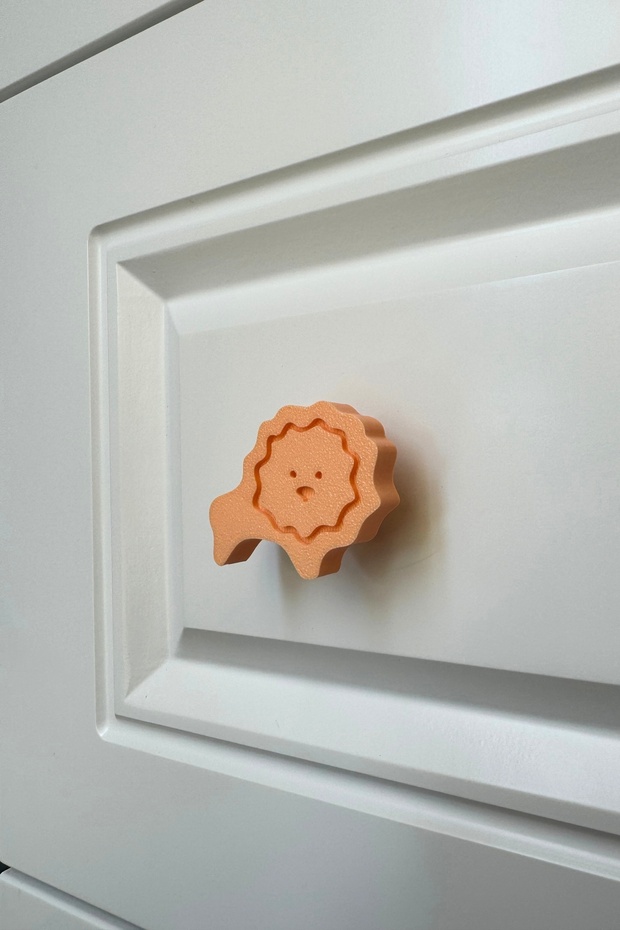 Orange Lion Cabinet Handle - Cute Furniture Handle for Kids Room, Kitchen and Bathroom,Handlesd
