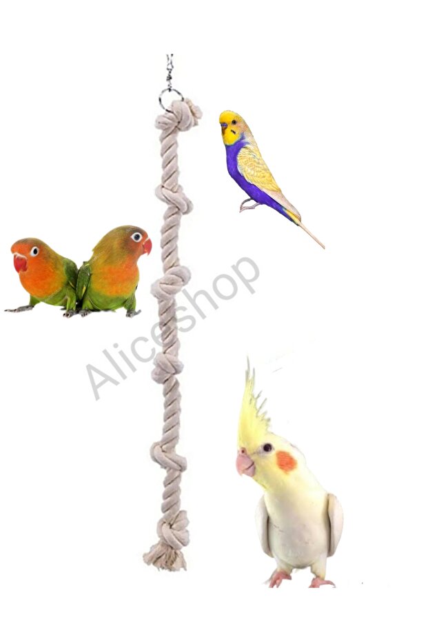 Sultan Sevda Lovebird Parrot Chewing and Stress Relief Rope 100% Natural Cotton Rope