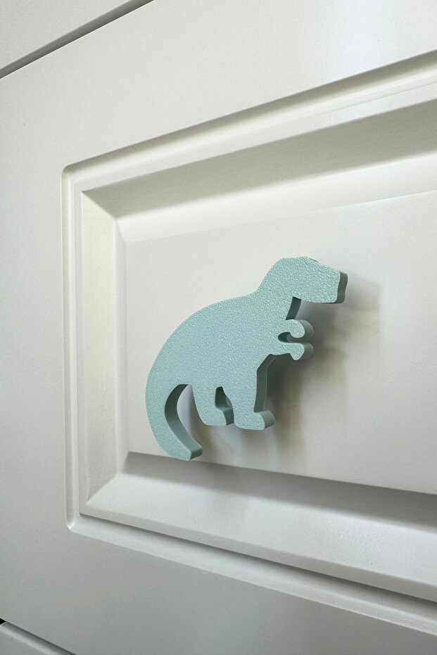 Blue Dino 1 Cabinet Handle-Modern, Cute and Durable Furniture Handle for Children's Room, Kitchen and Bathroom