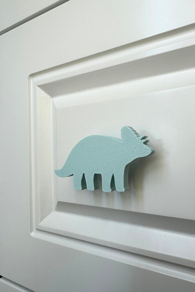Blue Dino 6 Cabinet Handle-Modern, Cute and Durable Furniture Handle for Children's Room, Kitchen and Bathroom