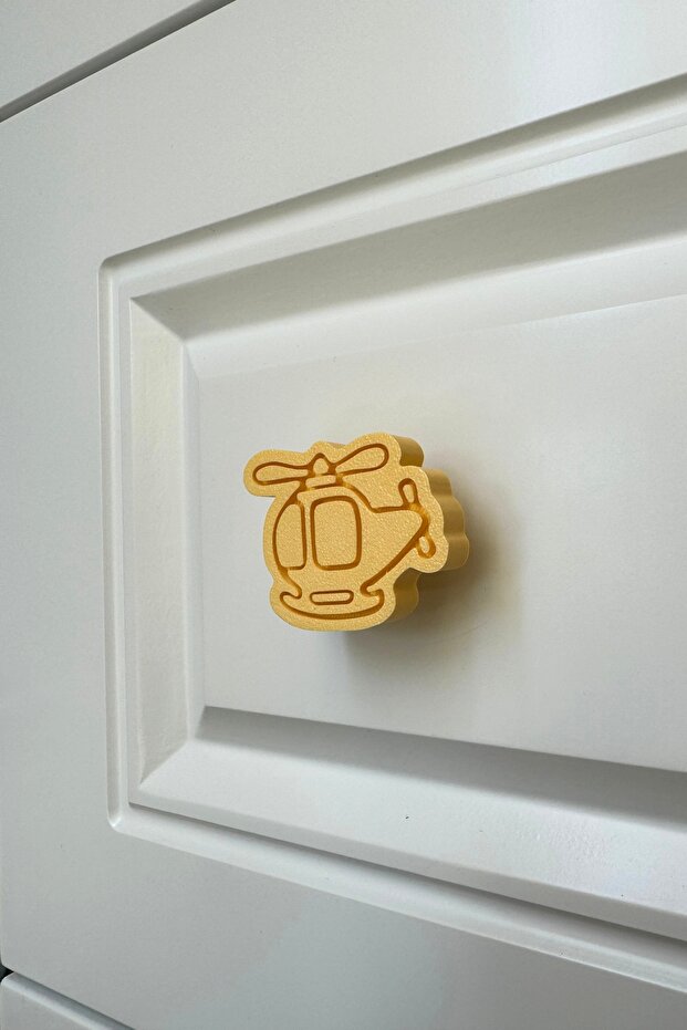 Yellow Helicopter Cabinet Handle - Add Energy and Elegance to Children's Rooms, Kitchen and Bathroom Cabinets!