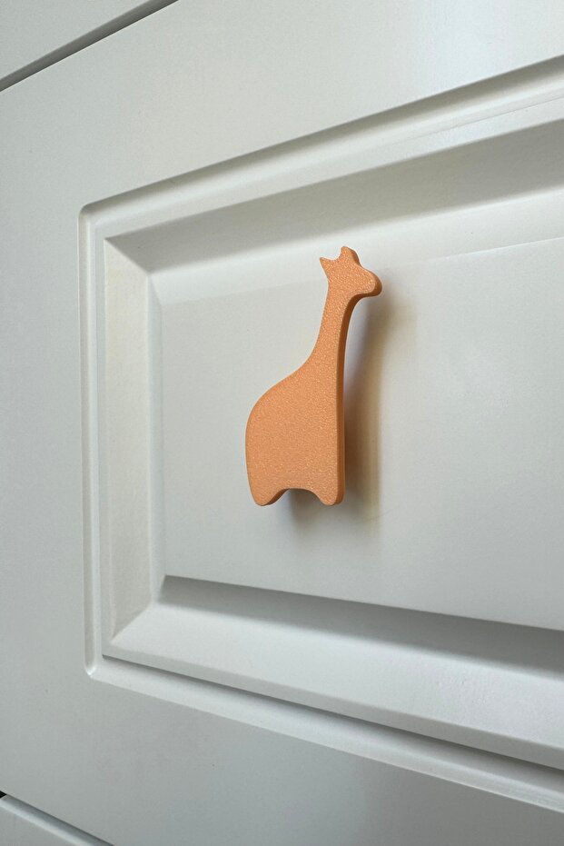 Orange Giraffe Cabinet Handle - Modern and Cute Furniture Handle for Children's Room, Kitchen and Bathroom, Dh