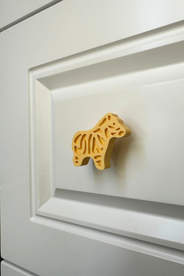 Yellow Zebra Cabinet Handle - Cute and Durable Furniture Handle for Children's Room, Kitchen and Bathroom D