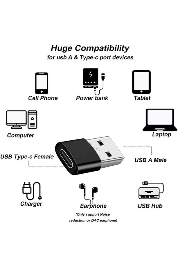 Type-C To Usb Yüksek Hızlı USB C Tipi Kadın USB tip A Erkek Hızlı Şarj Data OTG Adaptör Dönüştürücü - 5