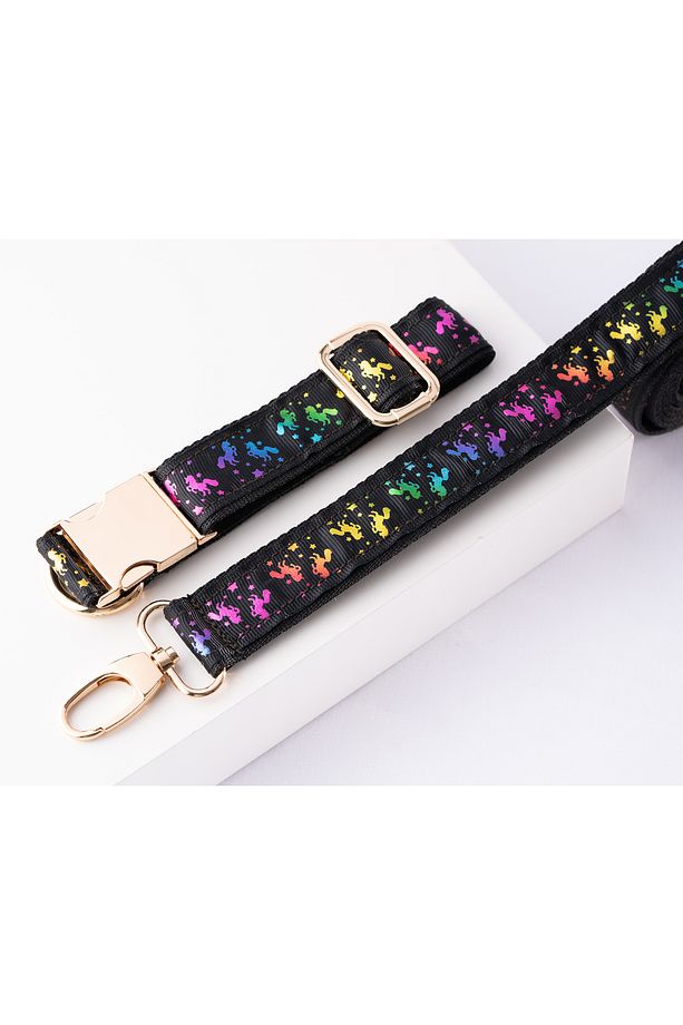 Unicorn Tasma Ve Gezdirme Kayışı Set. Ayarlanabilir Ebatta Köpek Tasması. Eni 2.5 Cm 4 RENK ŞEÇENEĞİ - 4