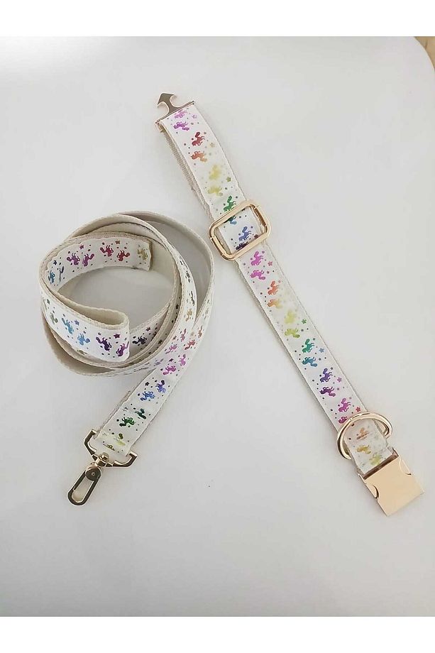 Unicorn Tasma Ve Gezdirme Kayışı Set. Ayarlanabilir Ebatta Köpek Tasması. Eni 2.5 Cm 4 RENK ŞEÇENEĞİ - 4