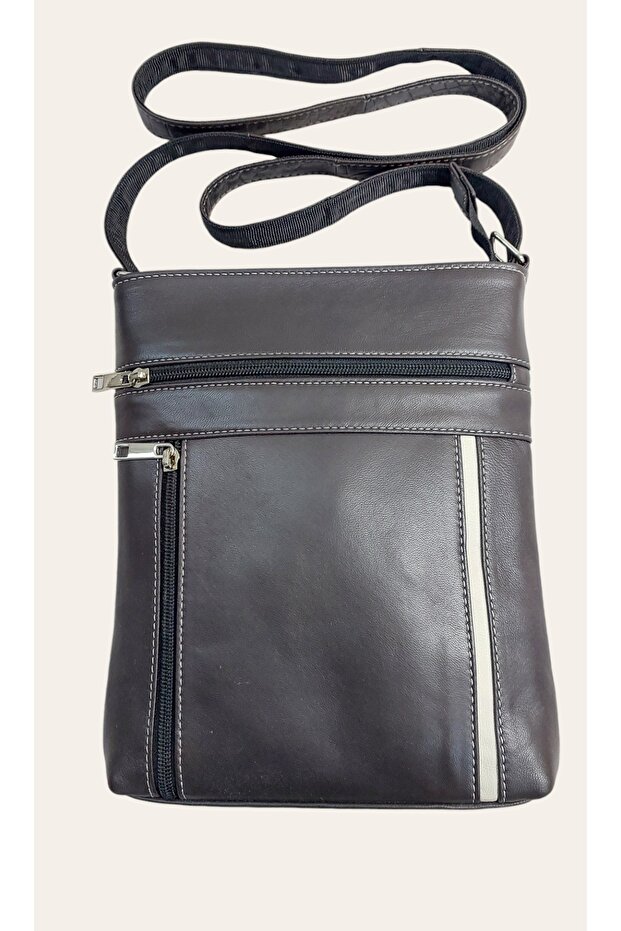 Hakiki deri unisex postacı çanta - 1