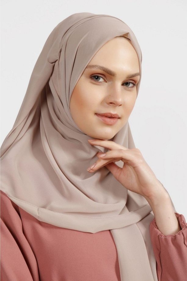 Krep Şifon Şal Soft Vizon - 2