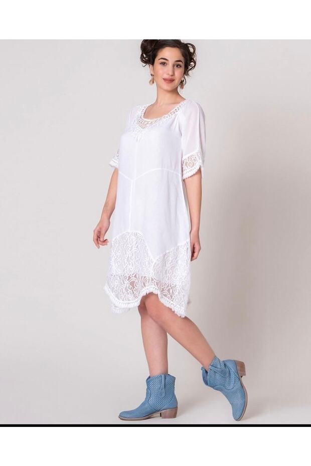 White Lace Front Dress