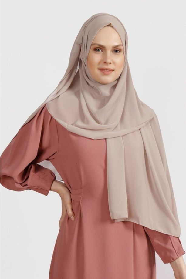 Krep Şifon Şal Soft Vizon - 3