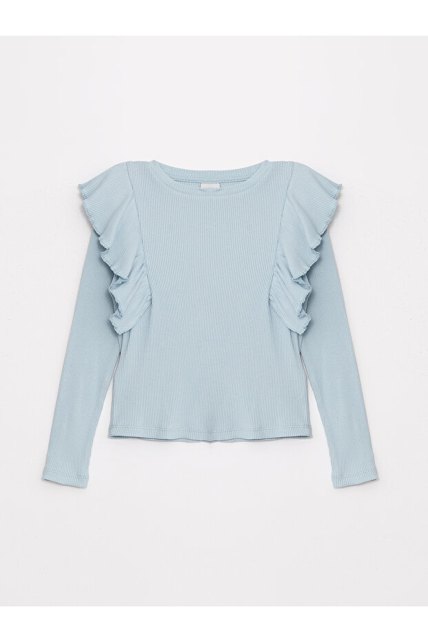 LCW Kids Bisiklet Yaka Basic Kız Çocuk Tişört (W4) - 1