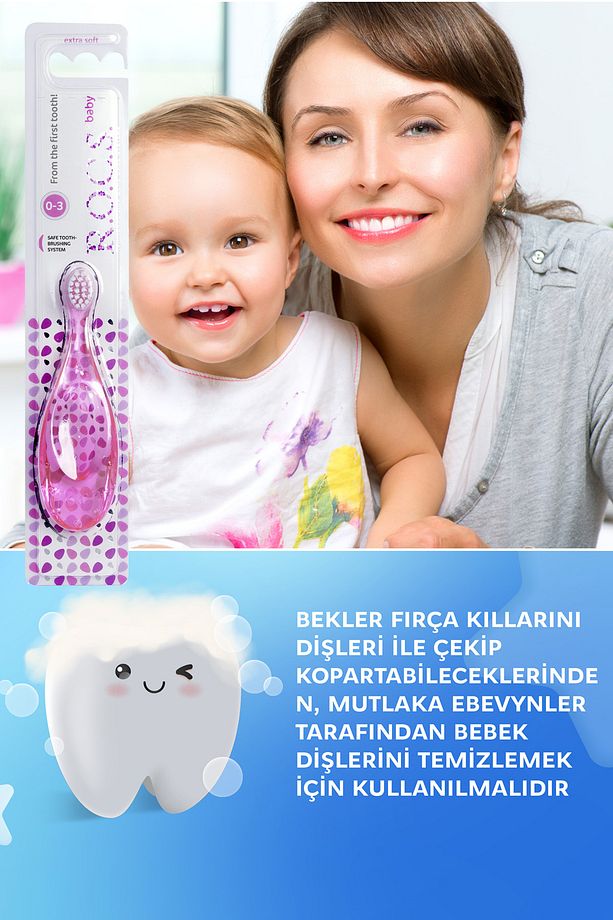 Baby 0-3 Yaş Bebek Fırçası - Pembe Rocs03p - 4