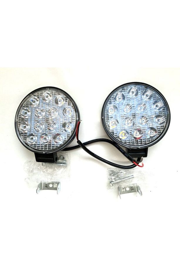 Led Projektör Off Road Çalışma Sis Lambası 14 Led Yuvarlak Power Led 2 Adet - 1