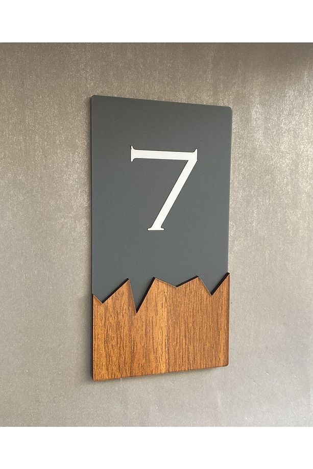 Wooden Serisi Dikey Kendinden Yapışkanlı Kapı Numarası -9 - 1