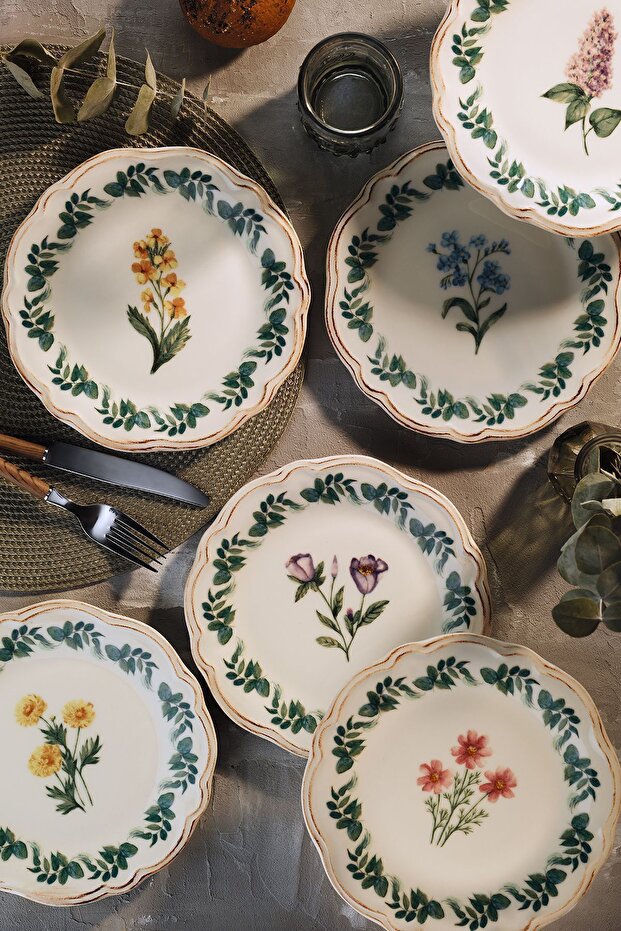 Mirel 6 Parça Pasta Tabağı Seti - 1