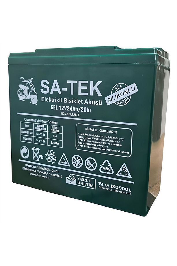Sa-tek 12v 24 Ah Akü Elektrikli Motorsiklet Aküsü Jel Akü 2025 Üretim - 3