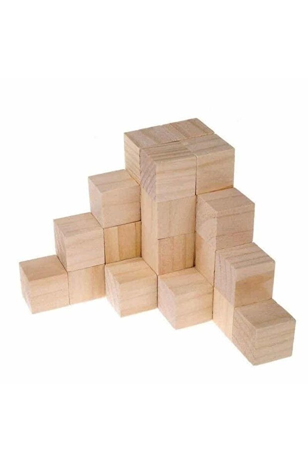 Store Wooden Cube Blocks 4 Cm - 10 Pieces - Natural Wooden Cube