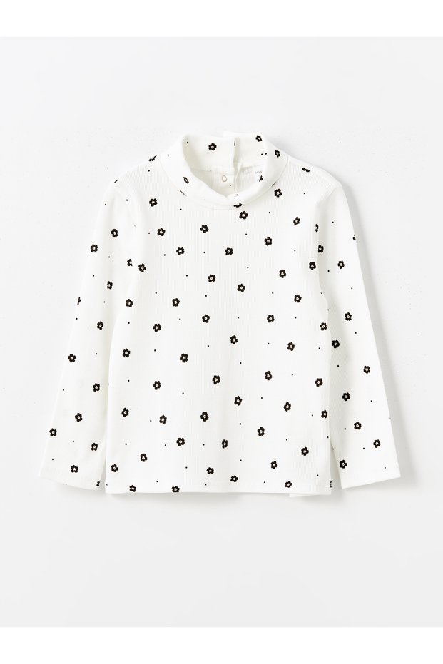 Lcw Kids Printed Crew Neck Long Sleeve Floral Girl's T-Shirt (W4)