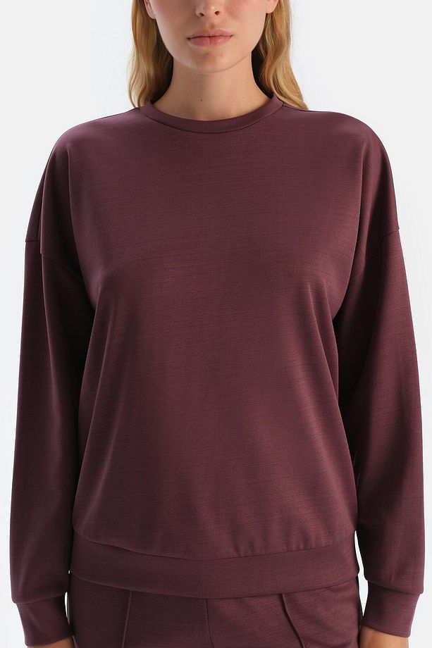 Mürdüm Basıc Modal Sweatshırt - 5