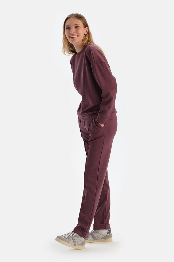 Mürdüm Basıc Modal Sweatshırt - 3