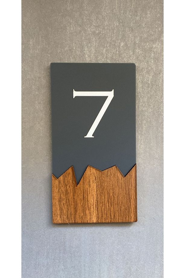 Wooden Serisi Dikey Kendinden Yapışkanlı Kapı Numarası -9 - 4
