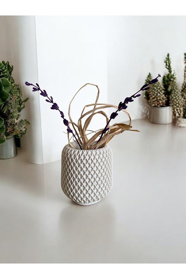 Dekoratif 3d Motifli Iskandinav Vazo || Sukulent Saksısı, Kuru Çiçek Vazo - 2