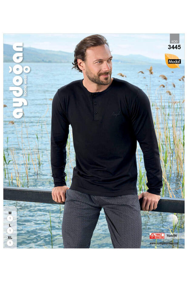 Aydoğan 3445 men's modal long sleeve pajama set
