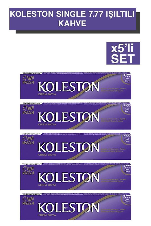 Koleston Single Tüp Boya 7/77 Işıltılı Kahve x5'li Set - 1
