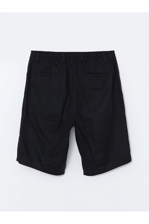 Slim Fit Keten Karışımlı Erkek Şort - 6