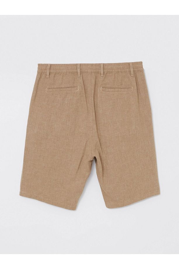 Slim Fit Keten Karışımlı Erkek Şort - 6