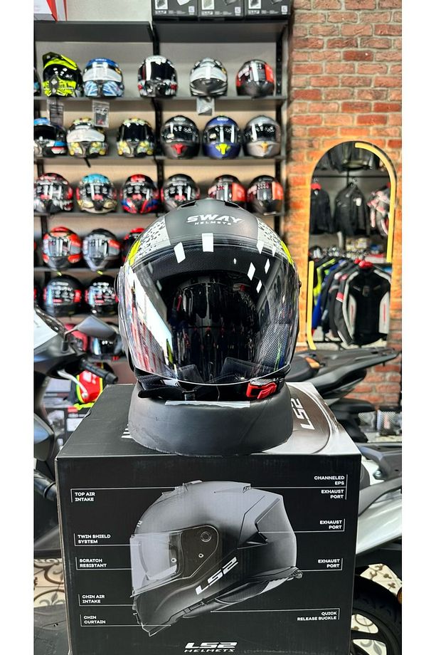 SW 715 POISON Siyah Sarı Yarım Kask - 3