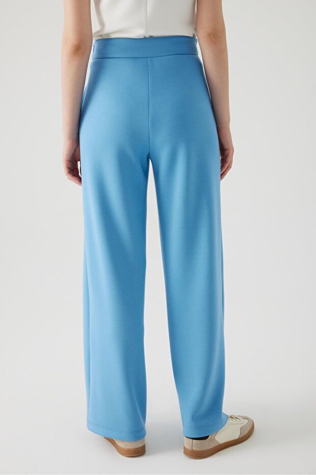 Beli Lastikli Regular Örme Pantolon - 4