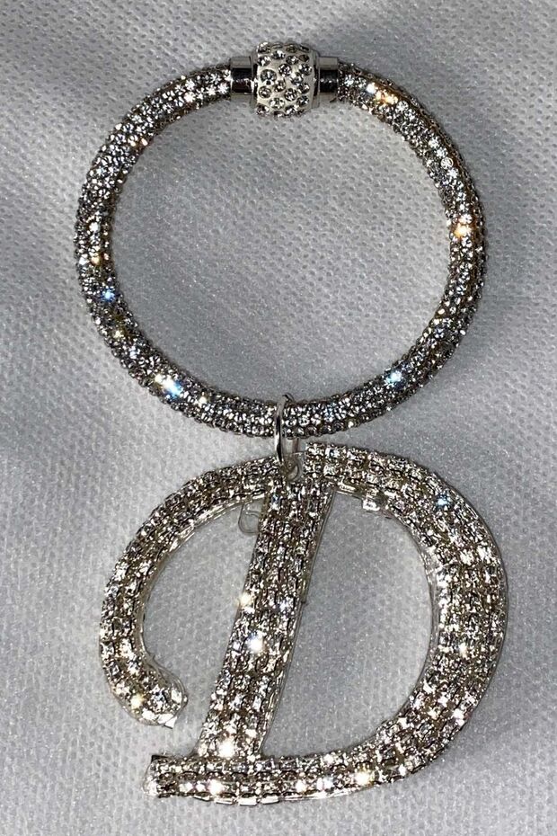 Stone Bracelet Keychain with Letter D