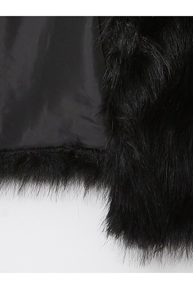 Damski płaszcz pluszowy - kołnierz kurtki - 7