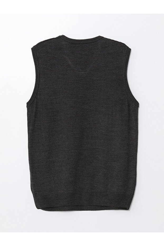 Herren-Strickpullover – Standardform, V-Ausschnitt - 2